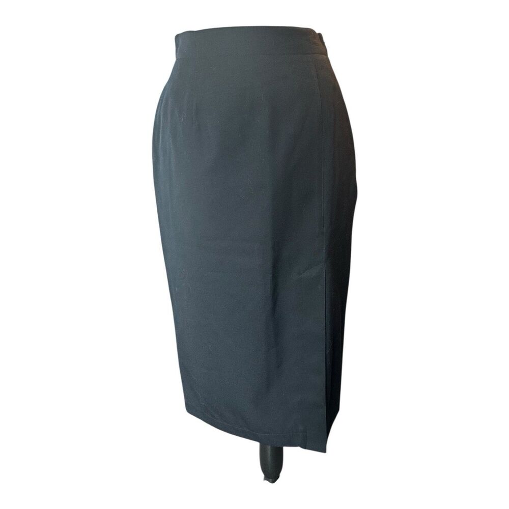NWT Vintage Lizsport Black Pencil Skirt Size 4P Made in Korea Lined